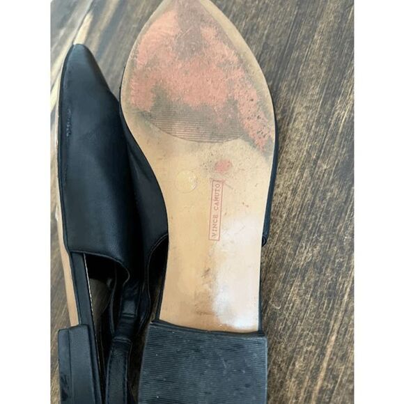 Size 8.5 Black Vince Camuto Pointy toe Slingback flats. - Picture 6 of 7